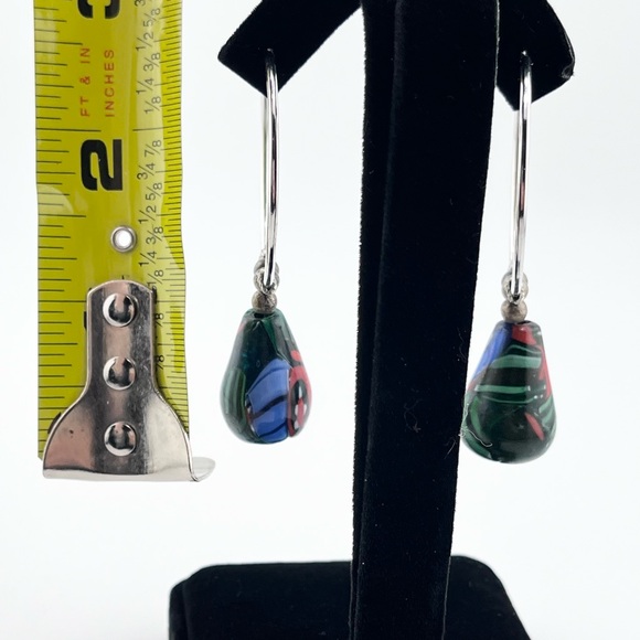 LOT of 4 PAIRS fun pierced earrings dangly assorted colors - Picture 6 of 8